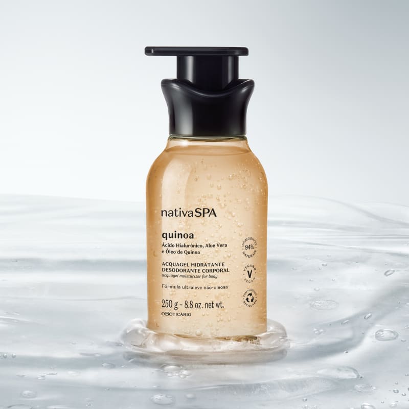 Hydratant Nativa SPA Quinoa Acquagel Déodorant Corps  250 g.                                             Une formule gel révolutionnaire, ultra-légère et rafraîchissante à l'acide hyaluronique, à l'aloe vera et à l'huile de quinoa.