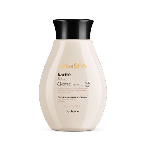 ÓLEO HIDRATANTE NATIVA SPA KARITÉ, 200ML