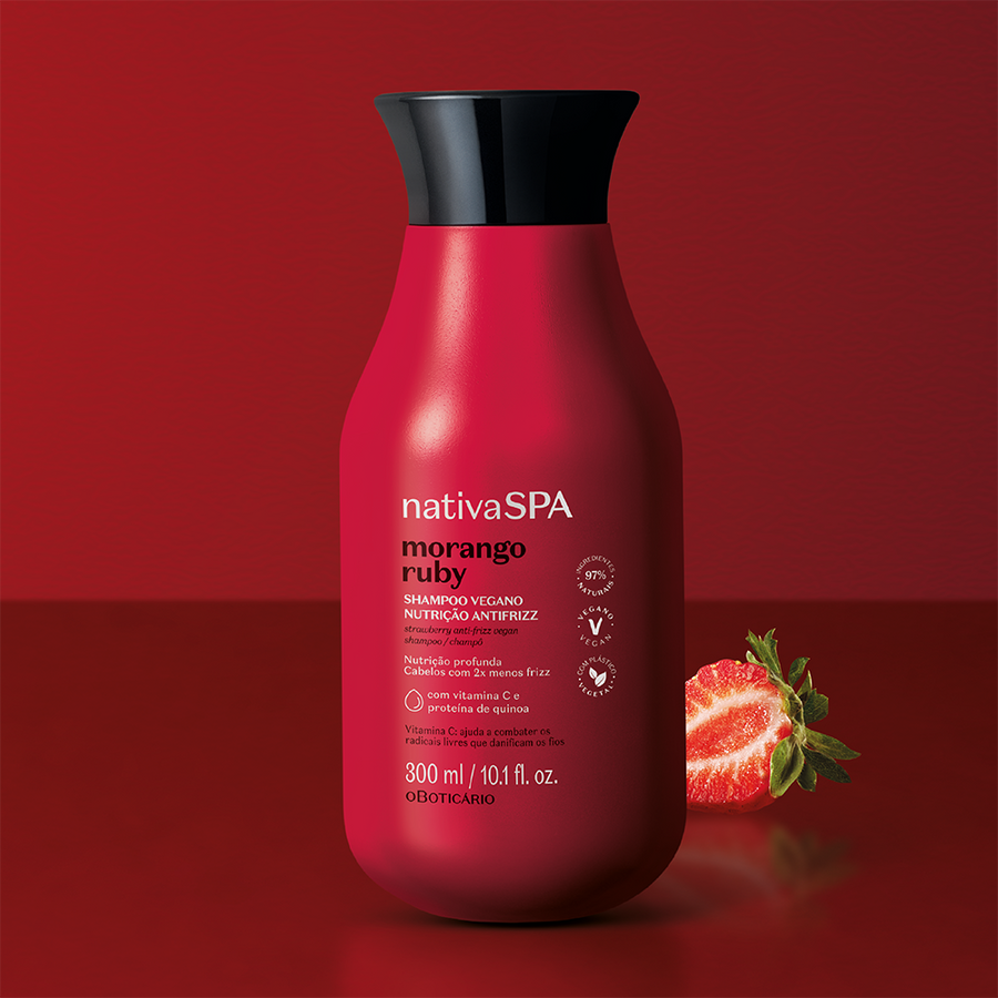 Shampoing Nutrition Anti-Frizz Fraise Nativa SPA Morango Ruby 300 ML