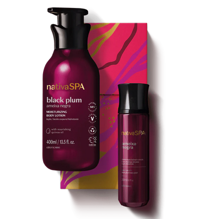 KIT NATIVA SPA BLACK PLUM HYDRATANT PLUM NOIR 400ML + CORPS SPLASH BLACK PLUM 200ML