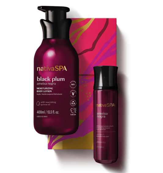 KIT NATIVA SPA BLACK PLUM HYDRATANT PLUM NOIR 400ML + CORPS SPLASH BLACK PLUM 200ML