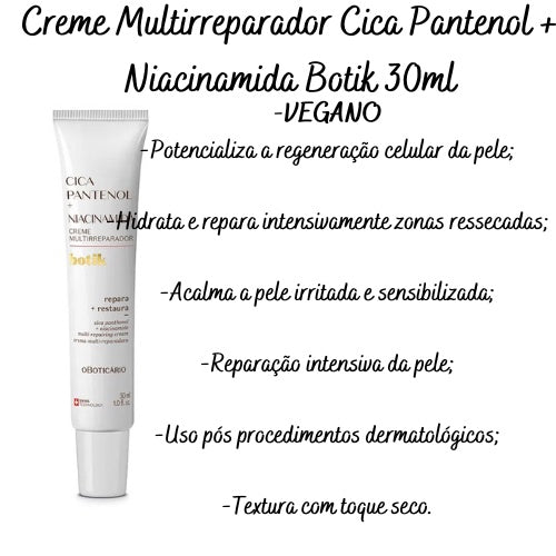 Cica Panthénol + Niacinamide Botik Crème Multi-Réparatrice, 30 ml