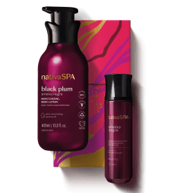 KIT NATIVA SPA BLACK PLUM HYDRATANT PLUM NOIR 400ML + CORPS SPLASH BLACK PLUM 200ML